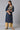 Navy Blue Straight Geometric kurta in Round Neck