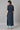 Navy Blue A-line Solid kurta in Band Collar