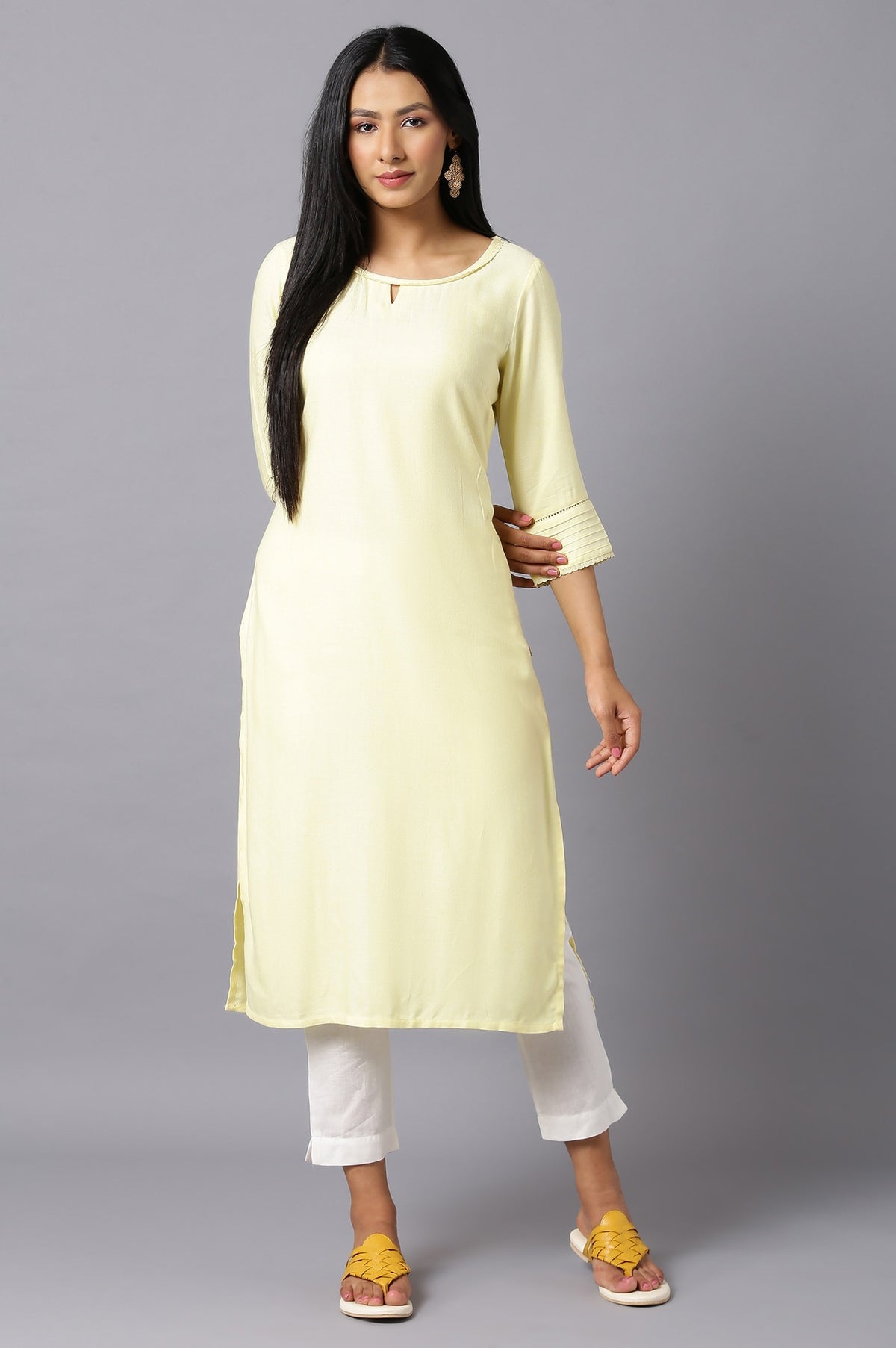 Yellow Ethnic kurta - XS