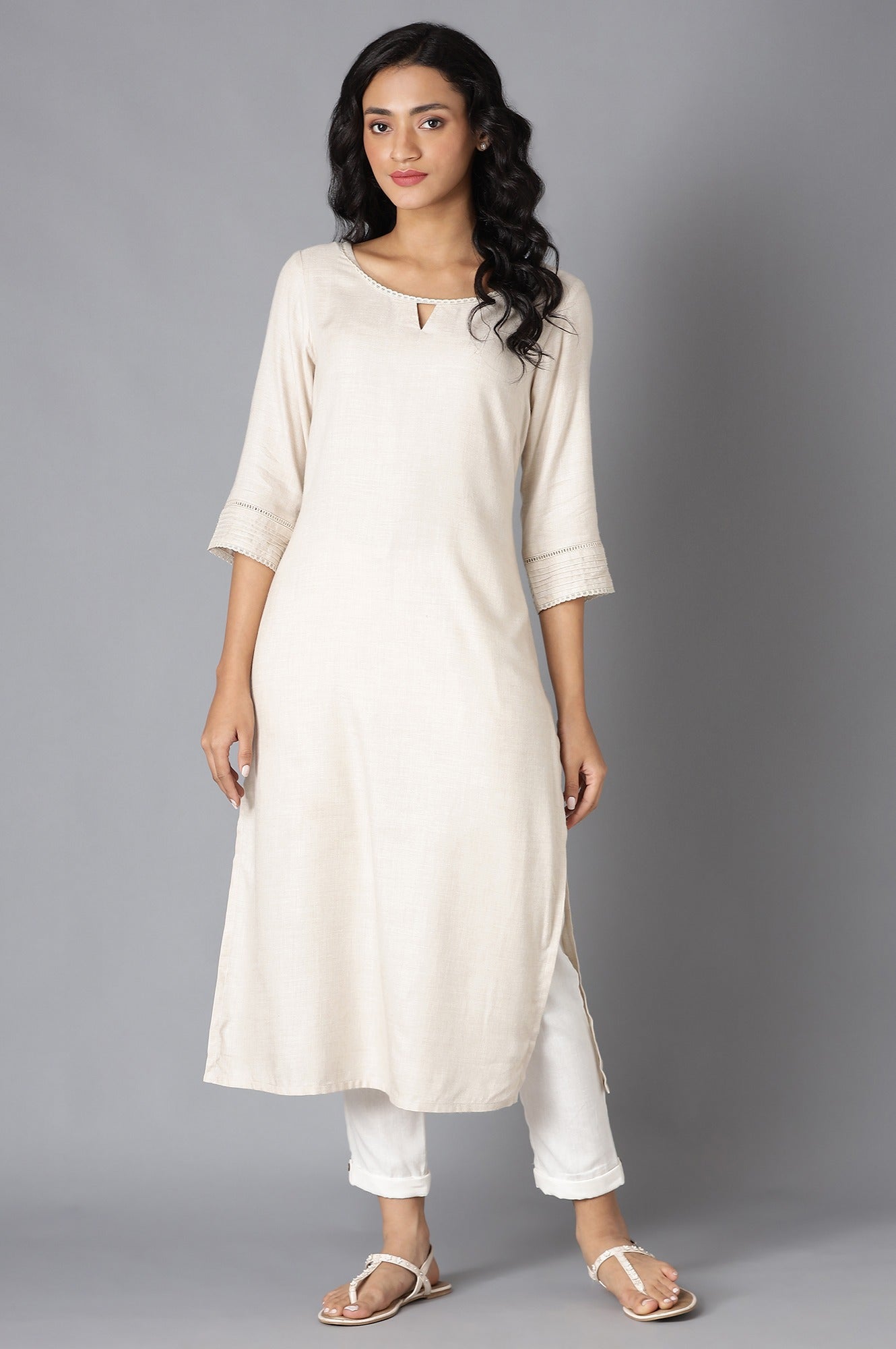 Beige Ethnic kurta