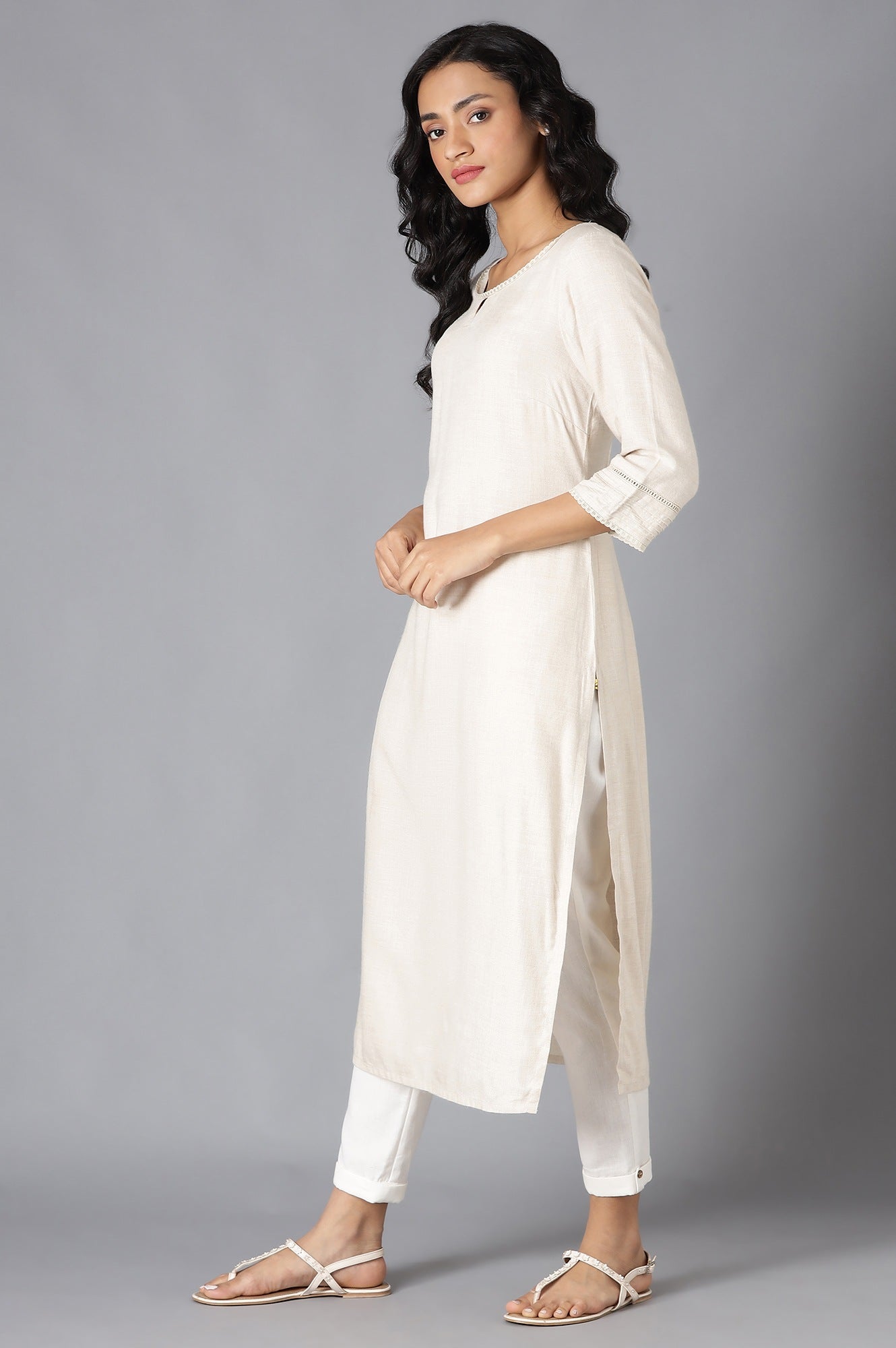 Beige Ethnic kurta