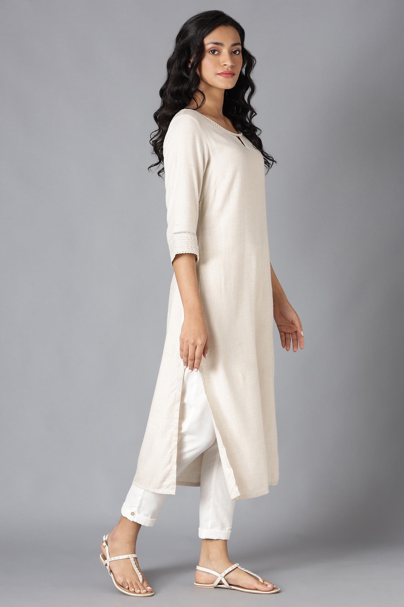 Beige Ethnic kurta