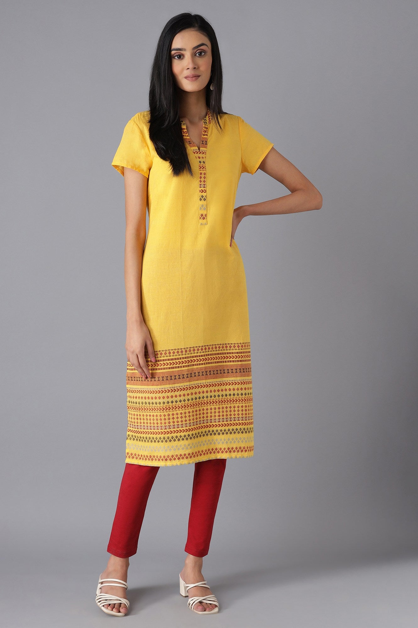 Yellow Casual kurta