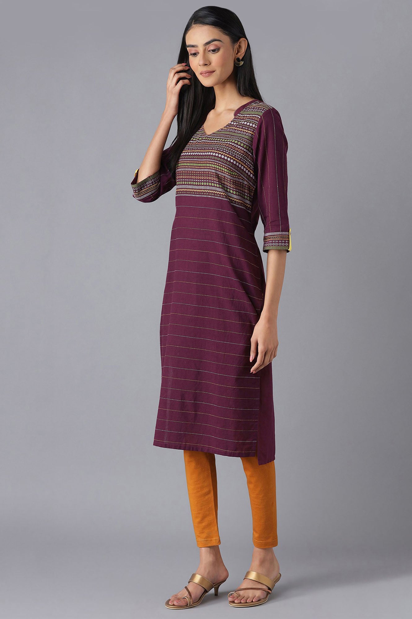 Purple Casual kurta