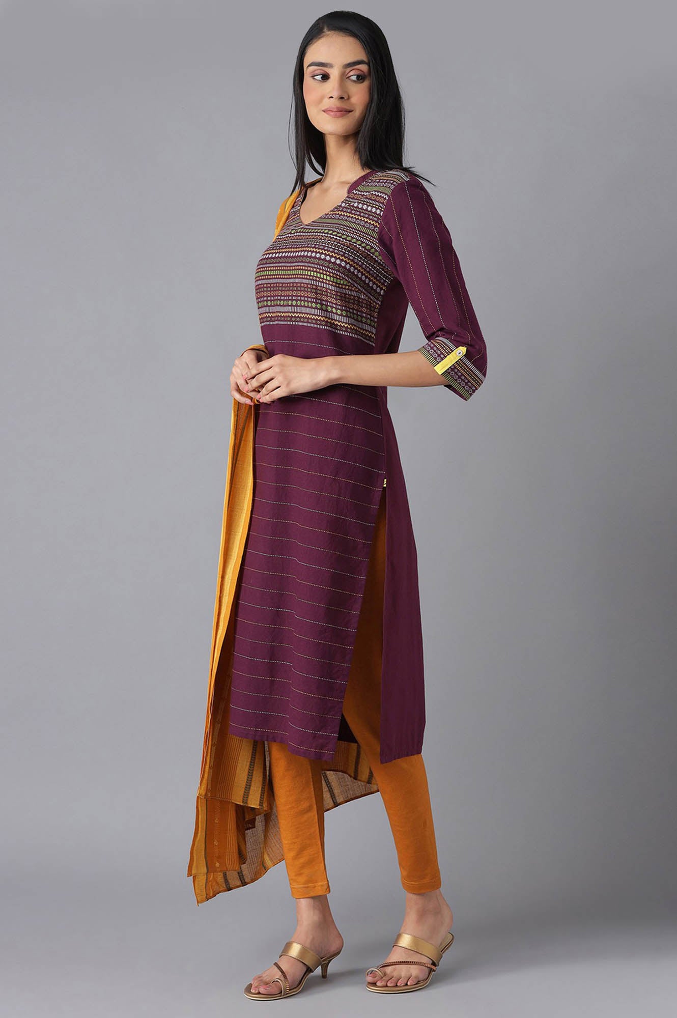 Purple Casual kurta