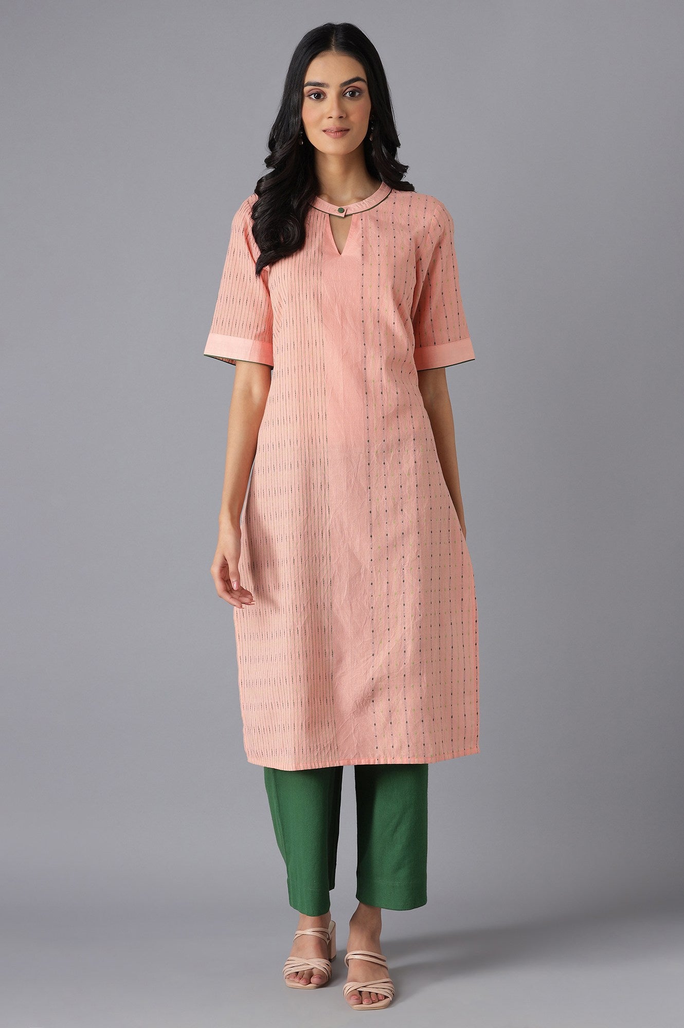 Peach Casual kurta