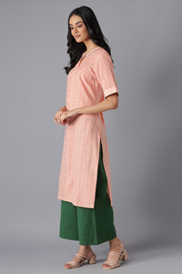 Peach Casual kurta