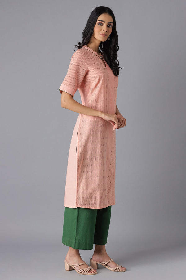 Peach Casual kurta