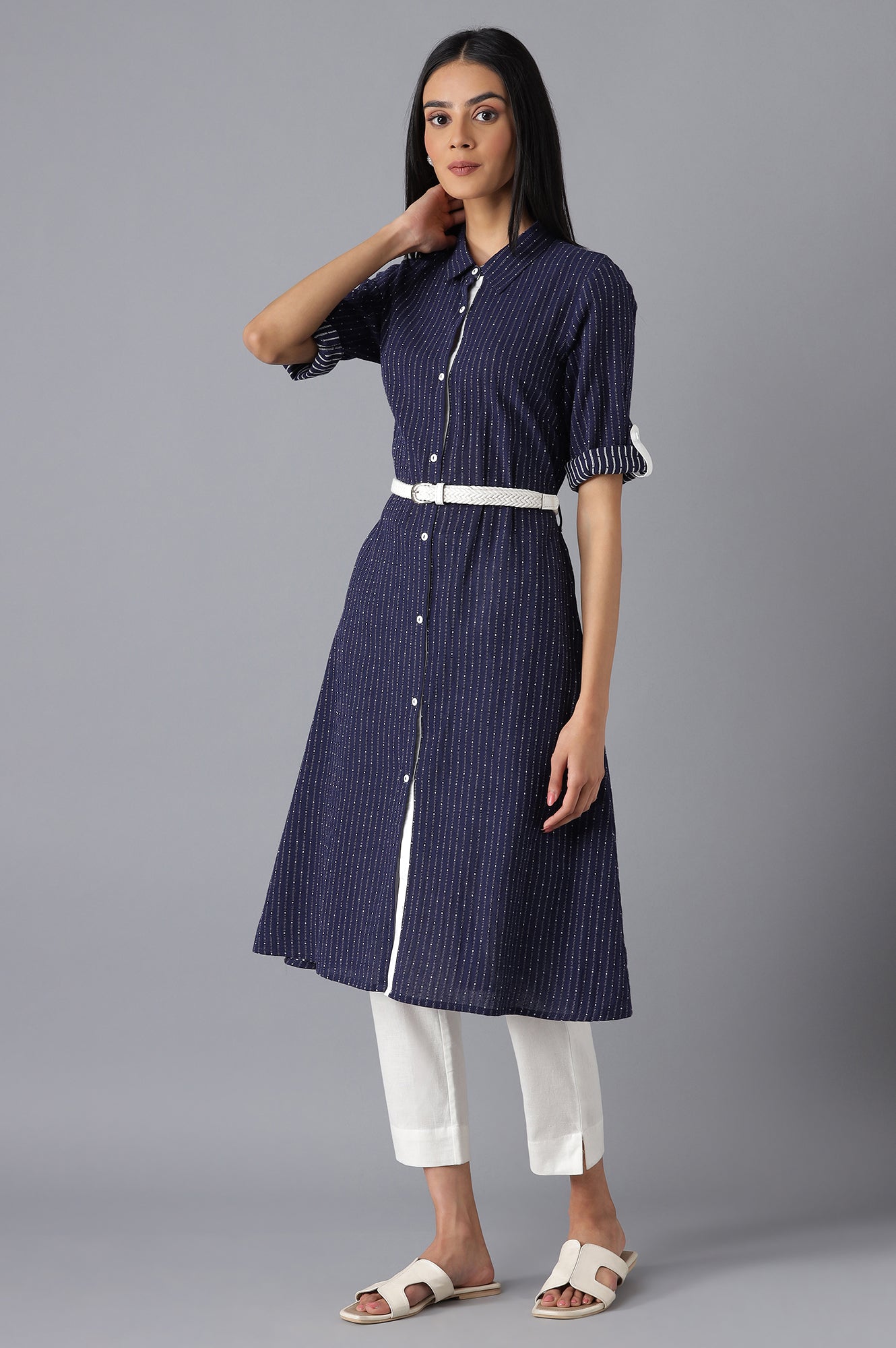 Navy Casual Kurta