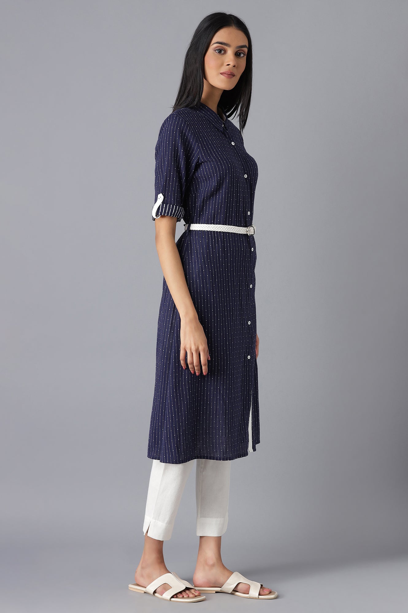 Navy Casual Kurta