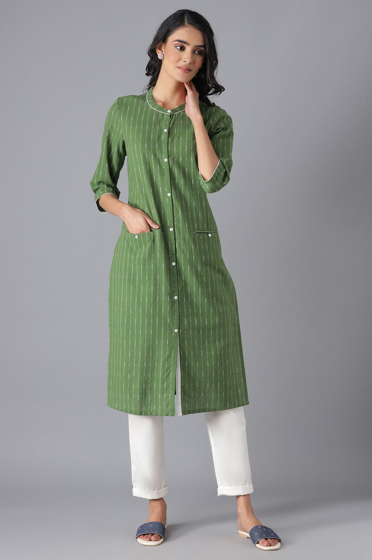 Green Casual kurta - XS