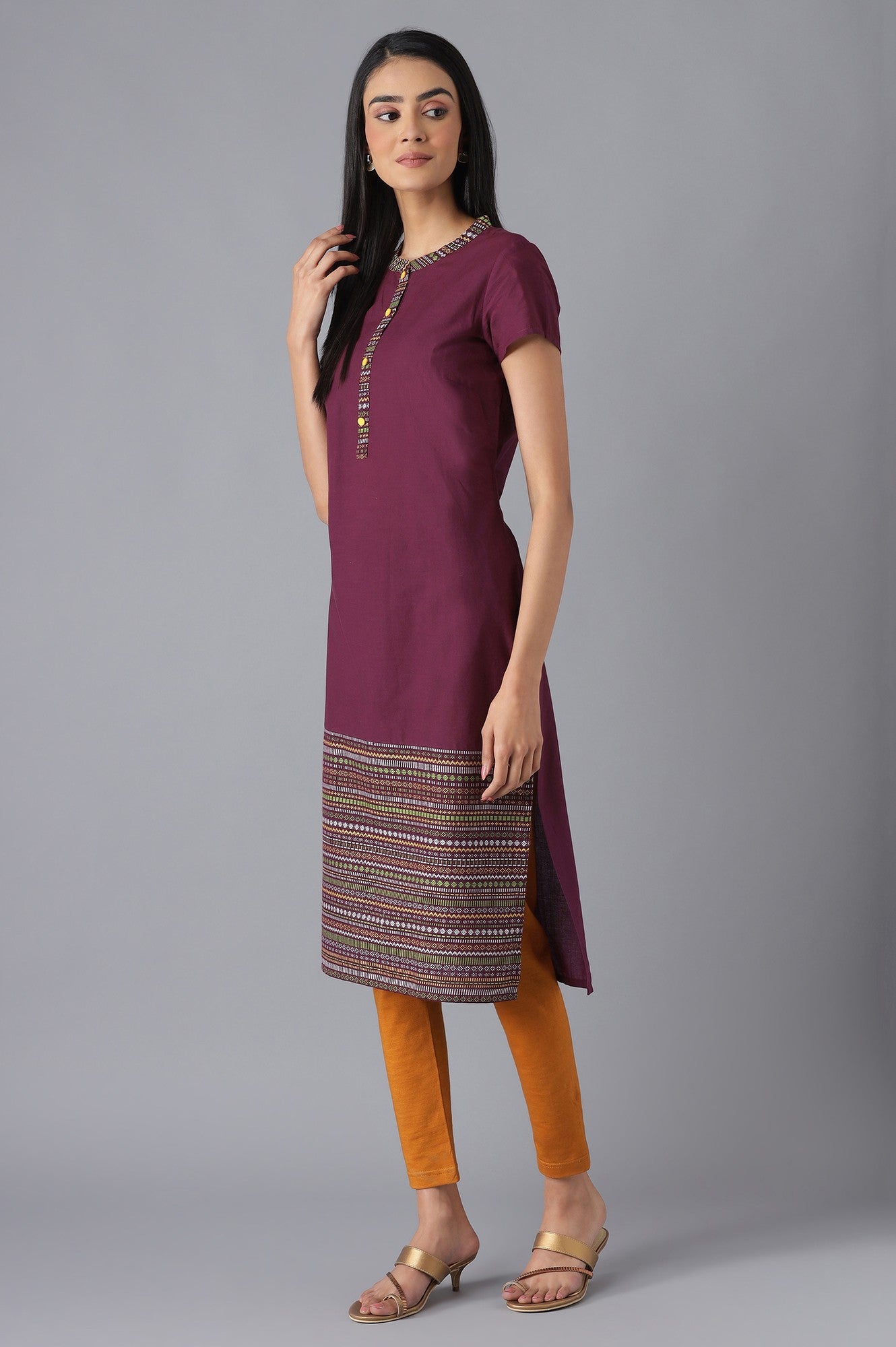 Purple Casual kurta