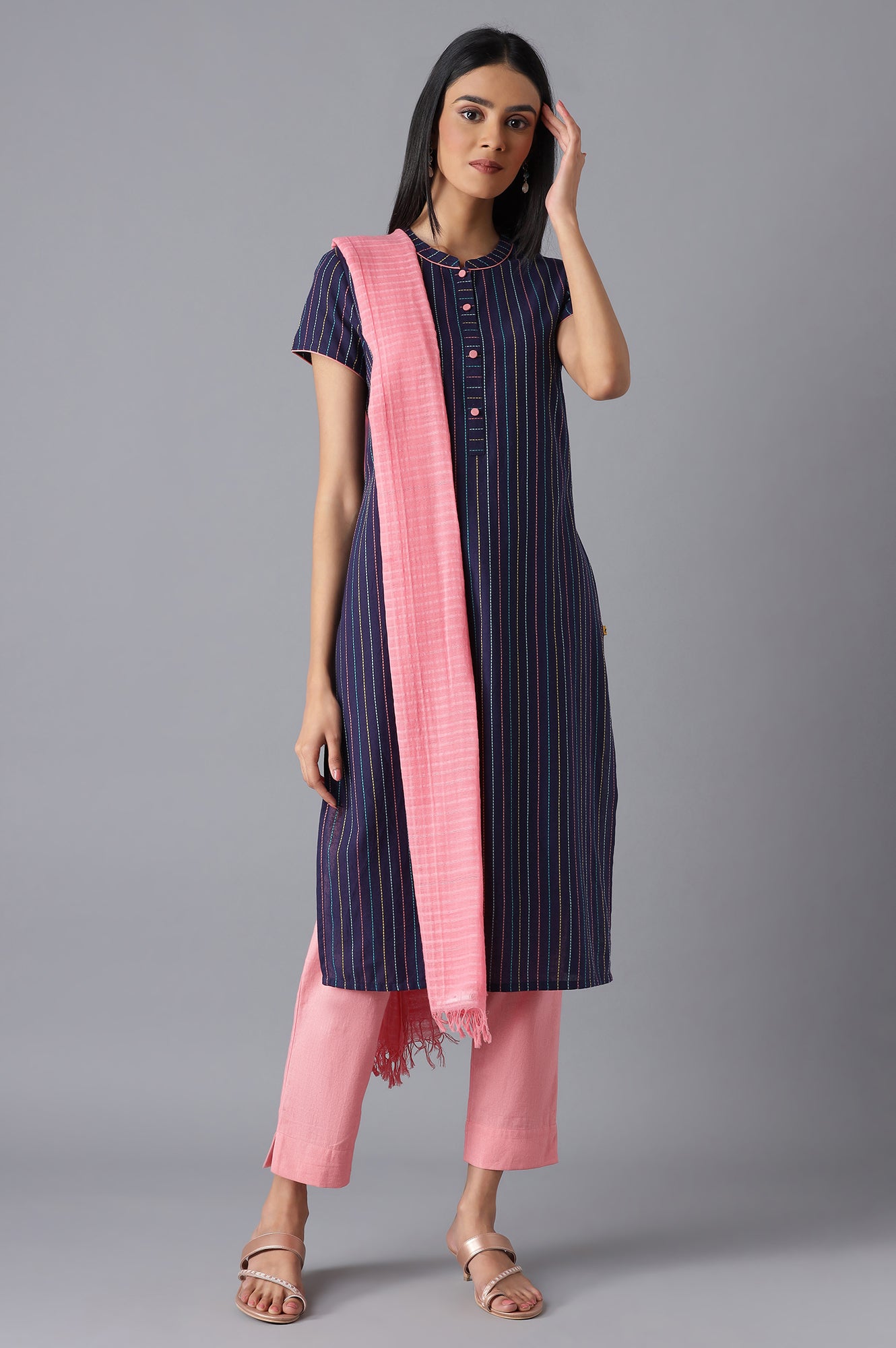 Navy Casual kurta