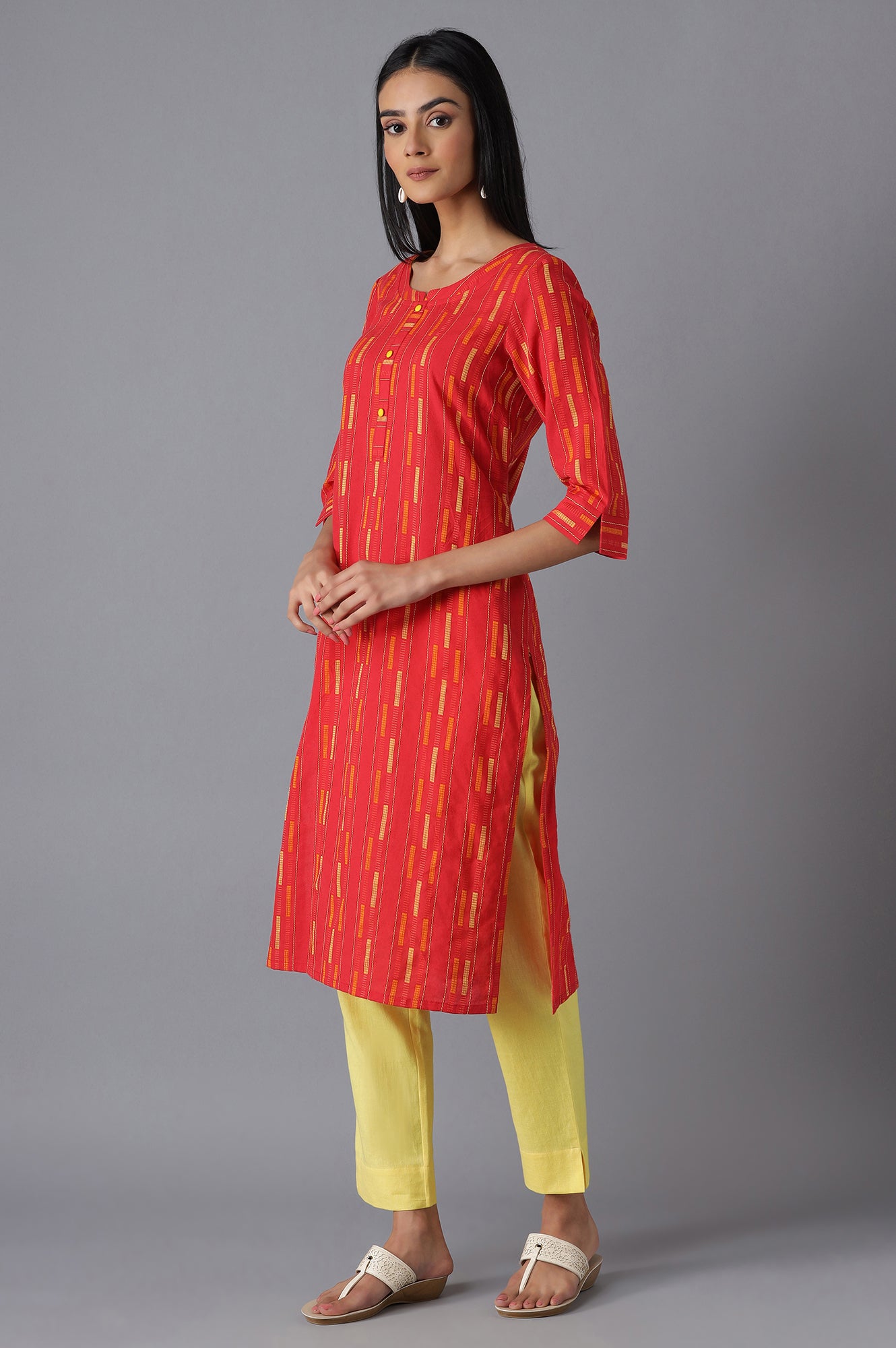 Red Casual kurta