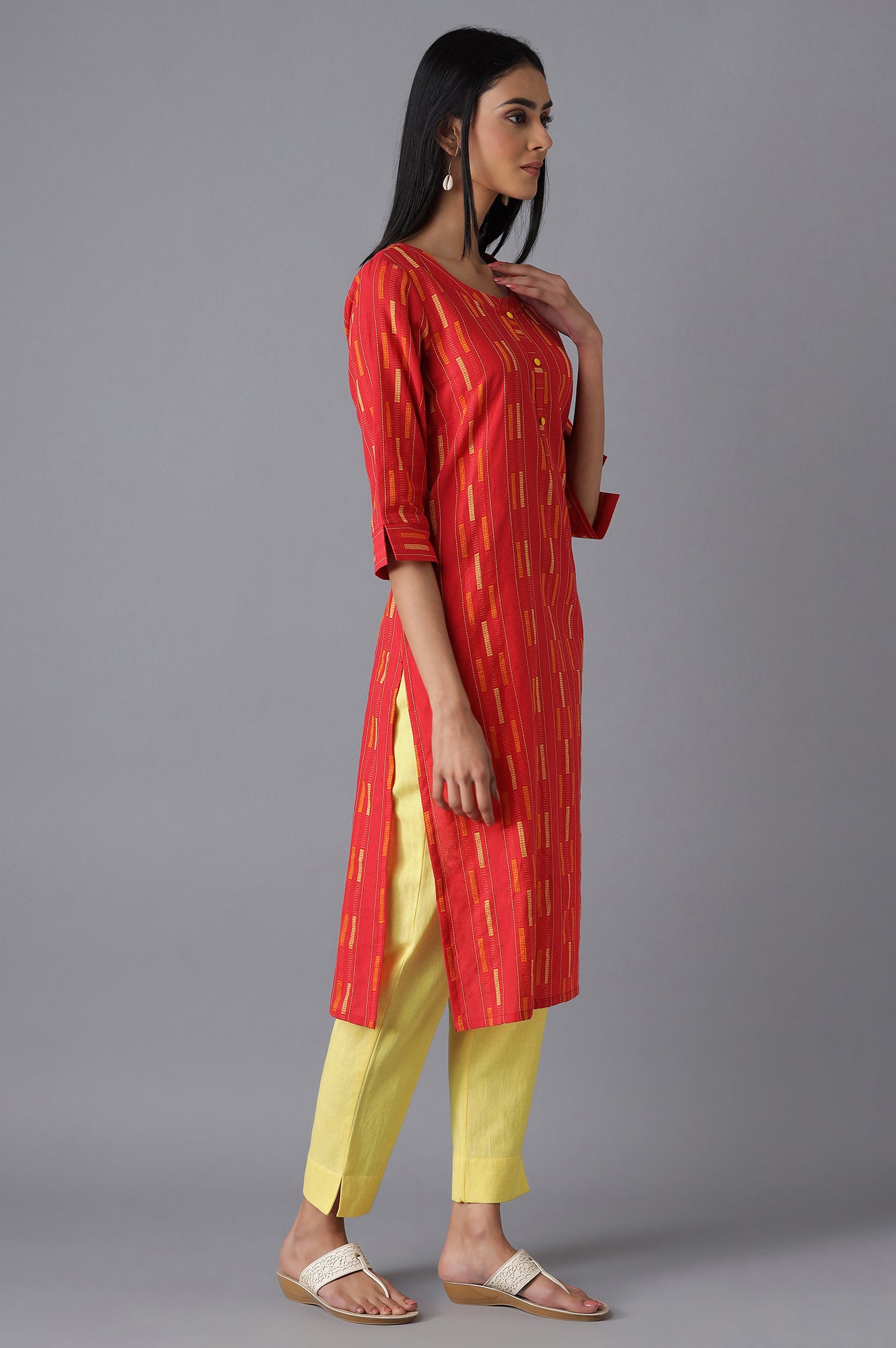 Red Casual kurta