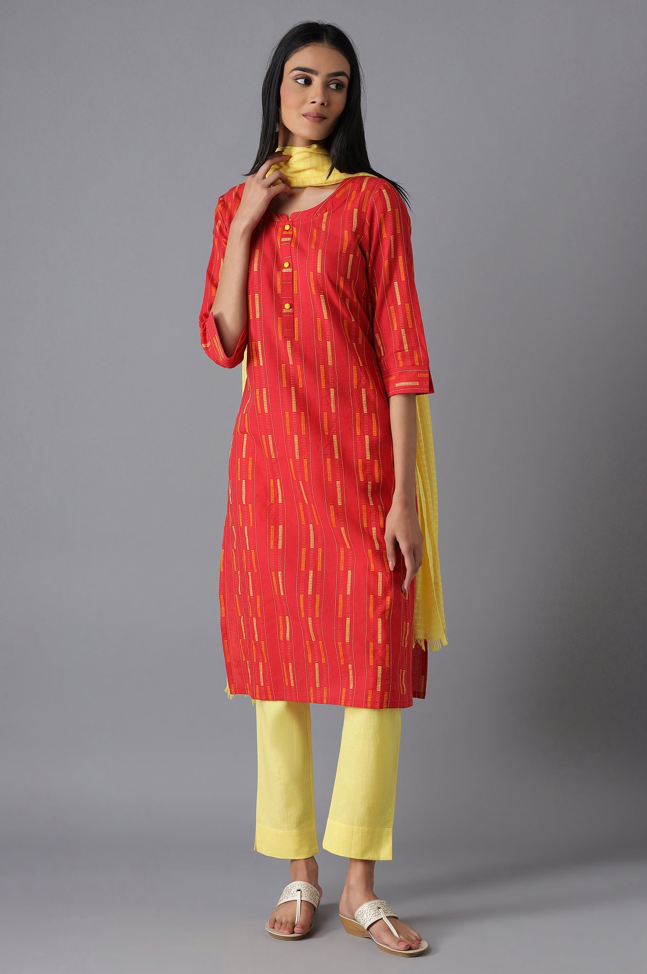 Red Casual kurta