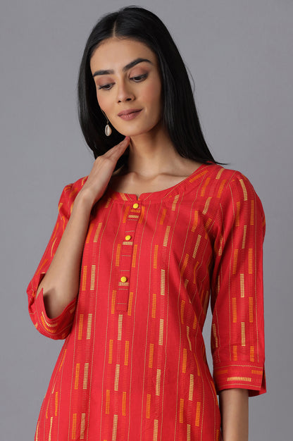 Red Casual kurta