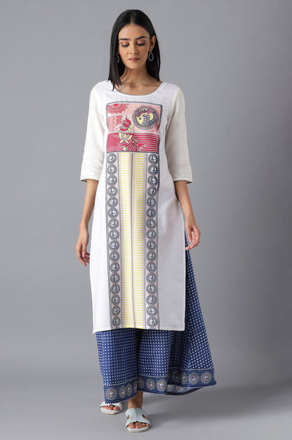 White Printed kurta