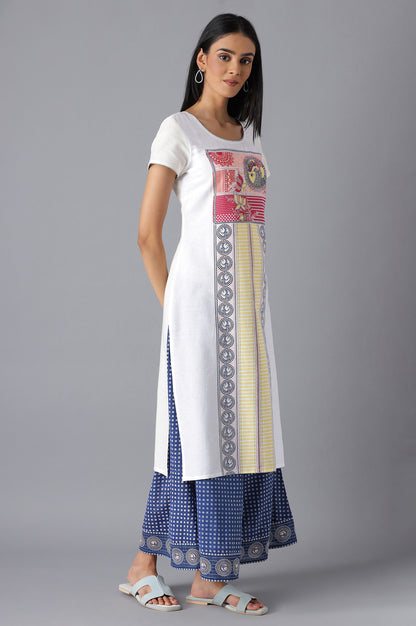 White Printed kurta