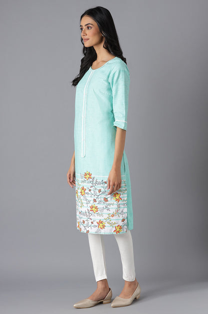 Green Printed kurta