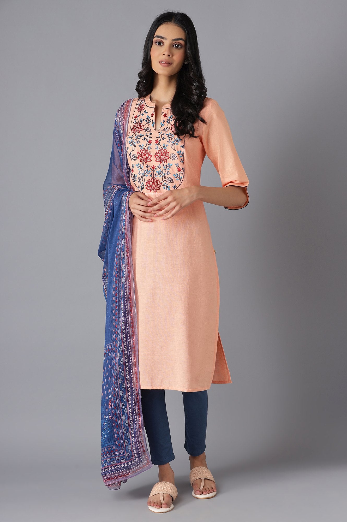 Peach Modern Ethnic kurta