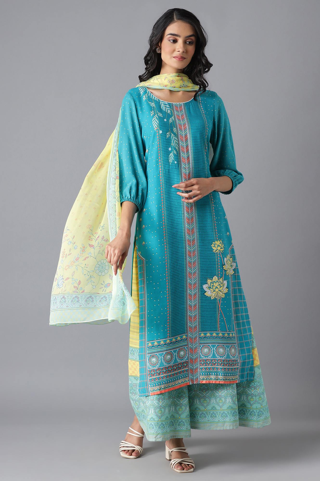 Blue Printed kurta