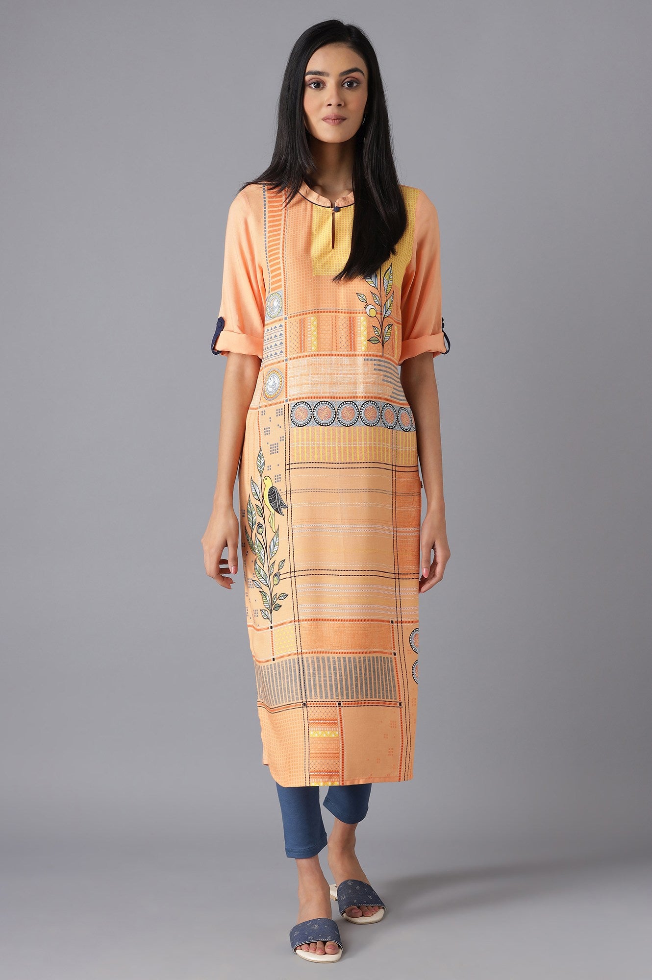 Orange Modern Ethnic kurta