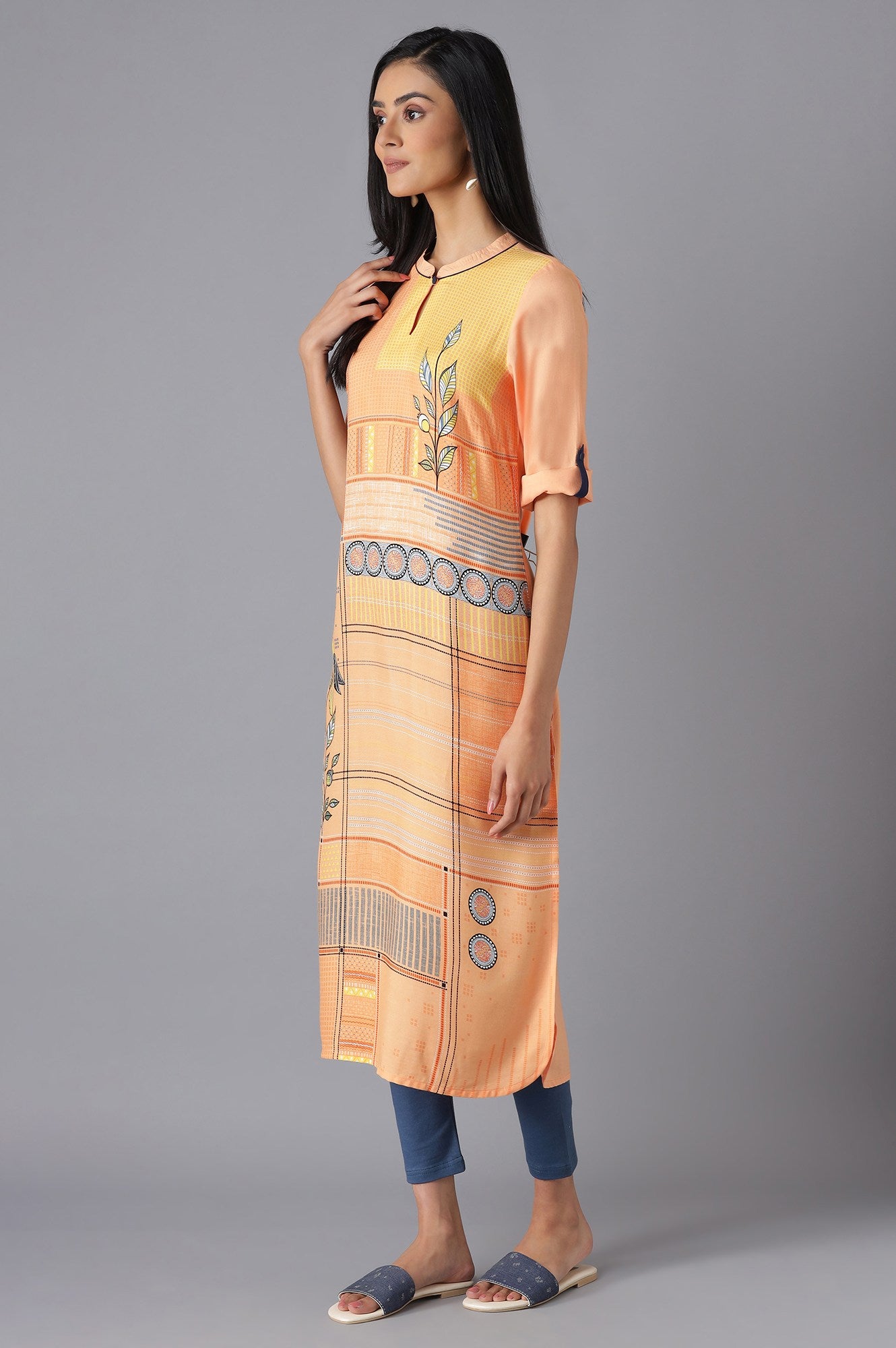 Orange Modern Ethnic kurta