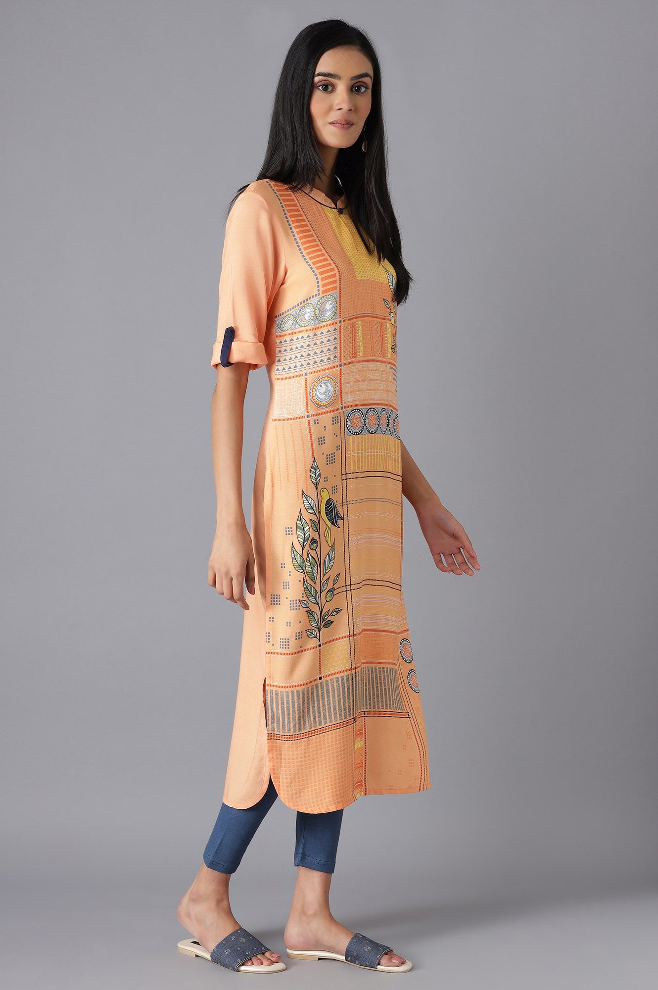 Orange Modern Ethnic kurta