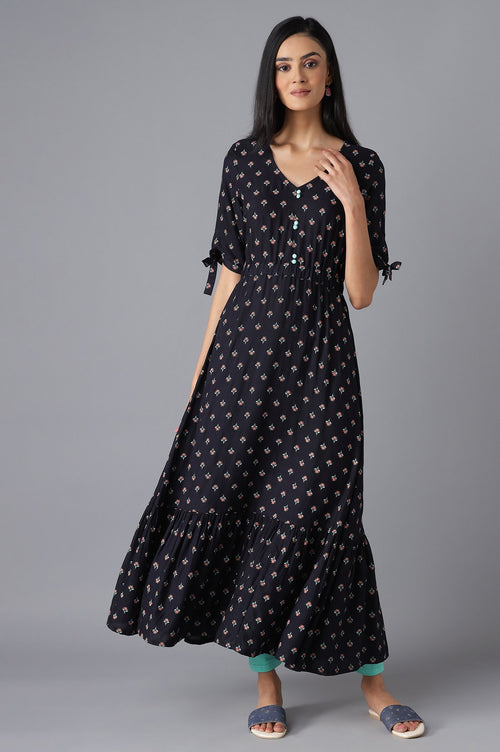 Buy Black Khadi Printed Dress Online for Woman | Shop for Aurelia Buy Black Khadi Printed Dress Online for Woman | Shop for Aurelia