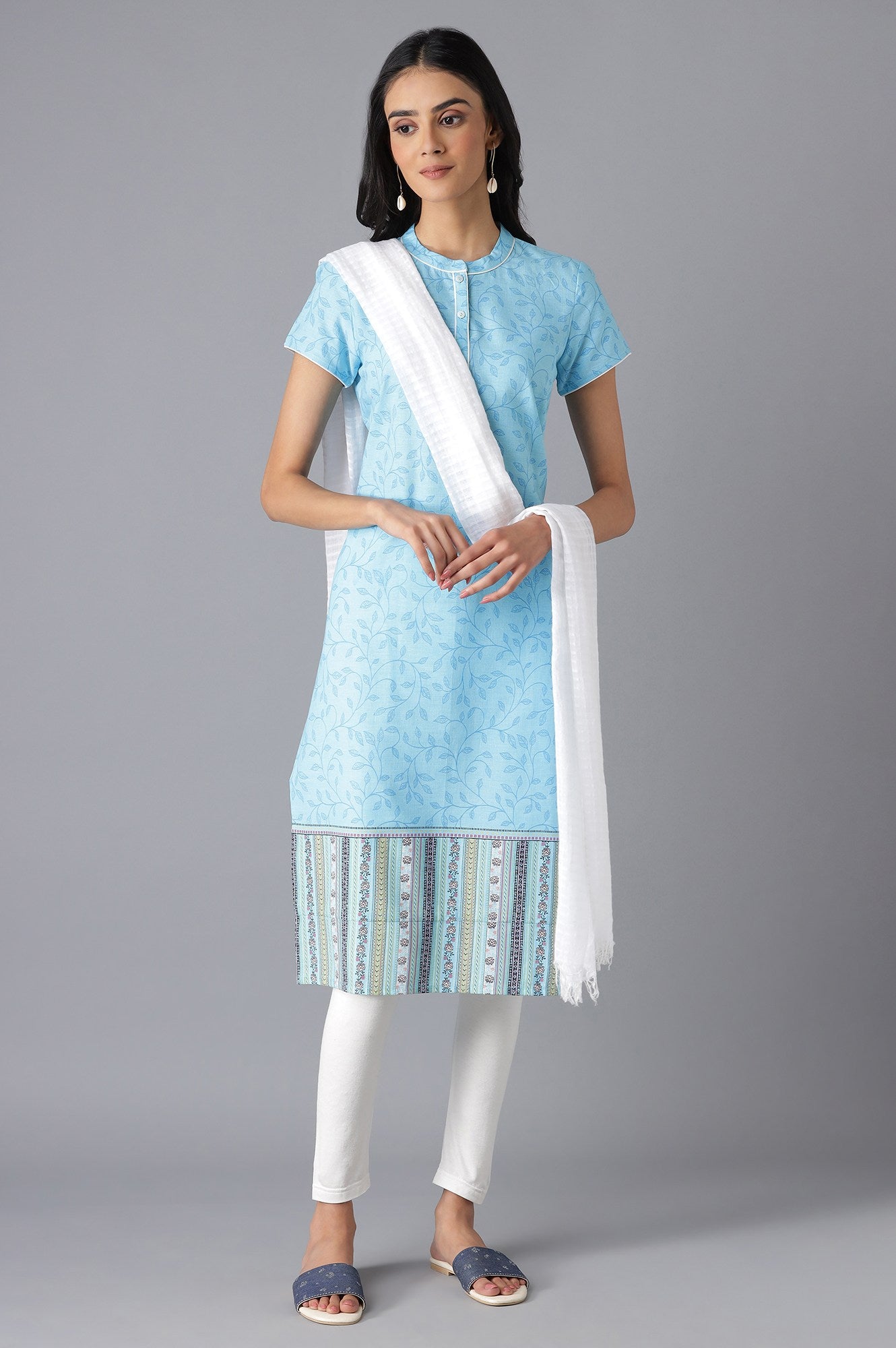 Blue Printed kurta