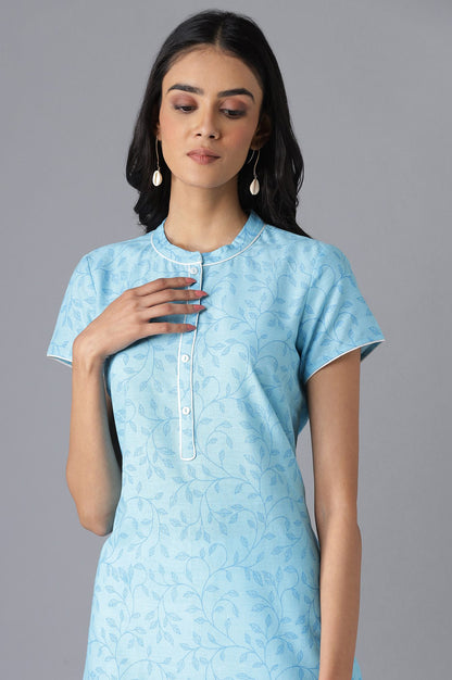 Blue Printed kurta