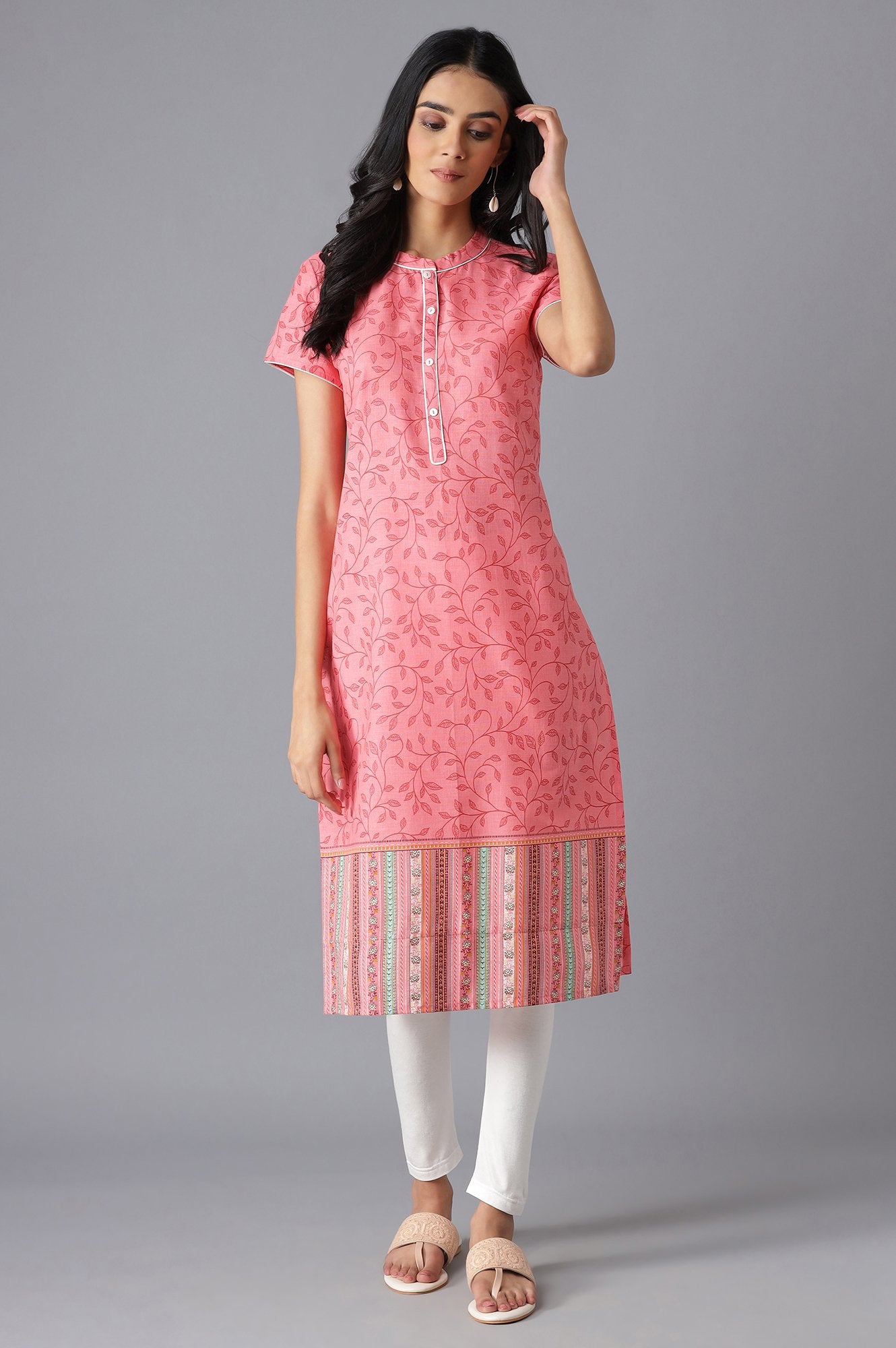 Pink Printed kurta