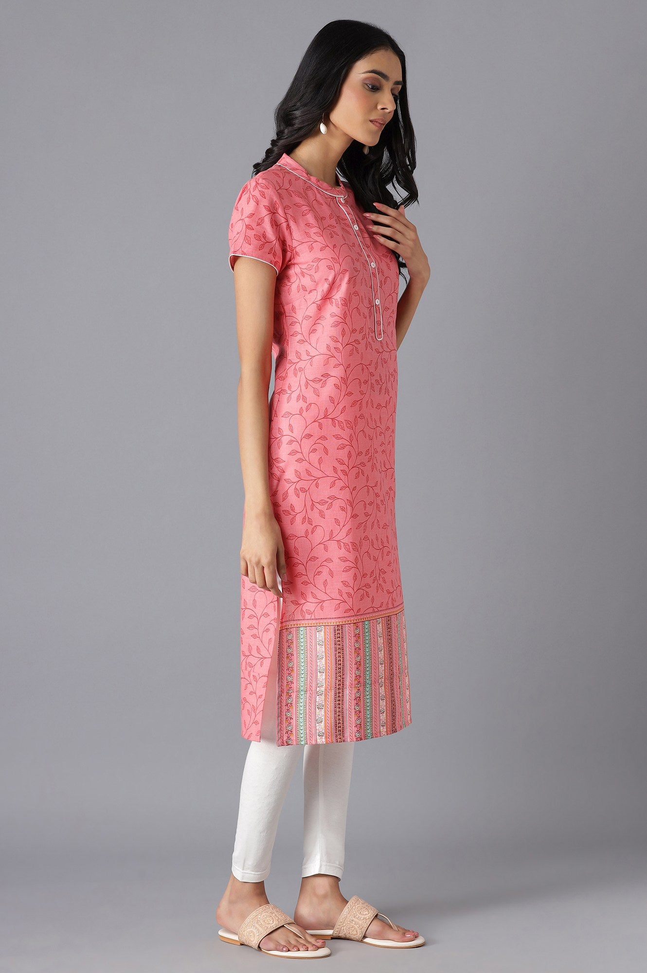 Pink Printed kurta