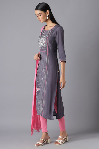 Grey Printed kurta