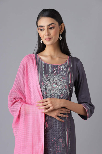 Grey Printed kurta