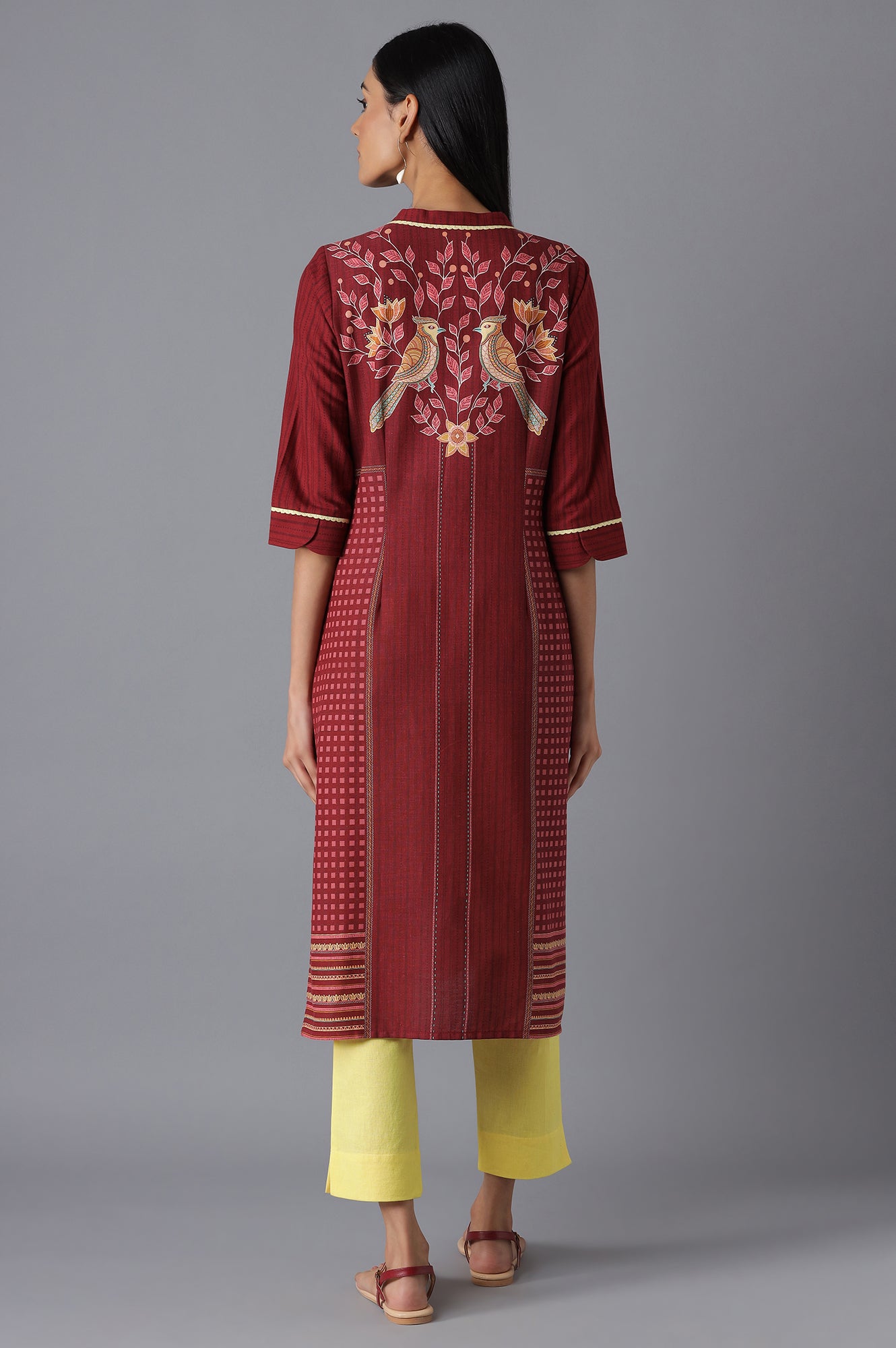 Red Printed kurta