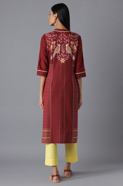 Red Printed kurta