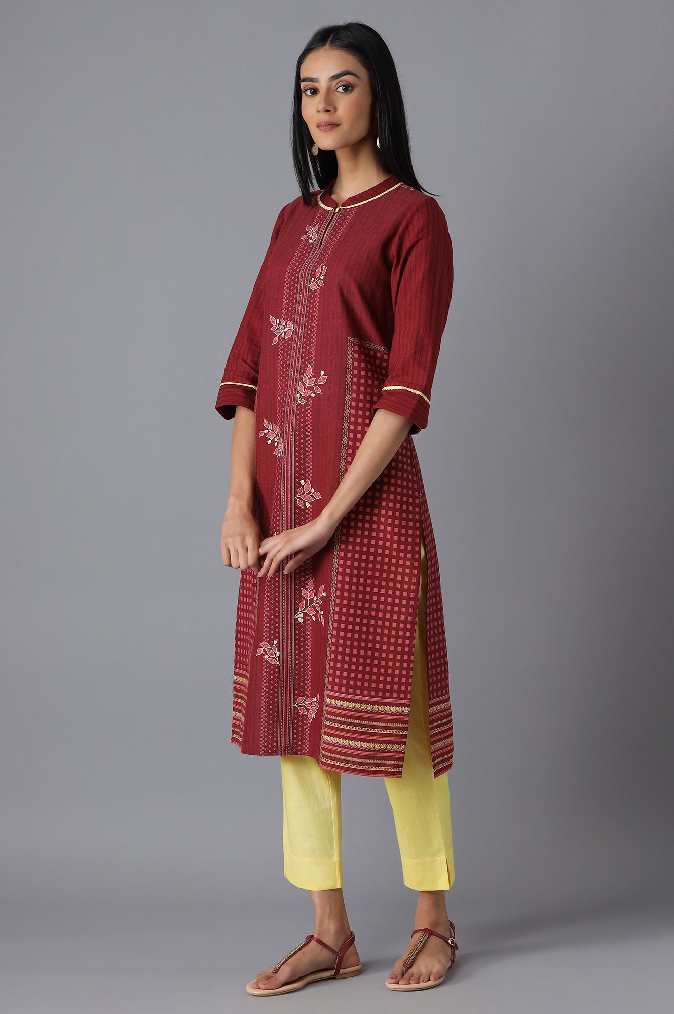 Red Printed kurta