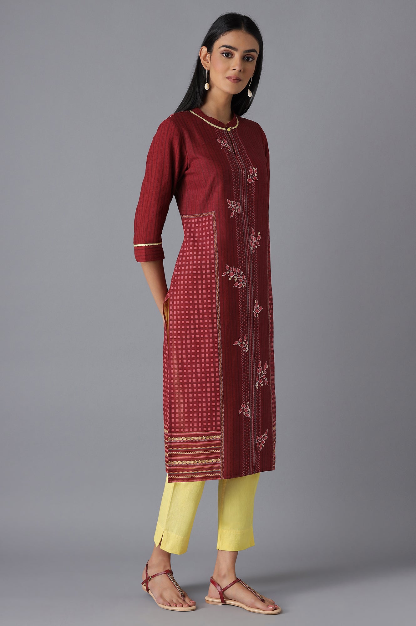 Red Printed kurta