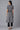 Grey and Black Striped Mandarin Collar A-line Kurta with Belt