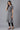 Grey and Black Striped Mandarin Collar A-line Kurta with Belt