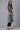 Grey and Black Striped Mandarin Collar A-line Kurta with Belt