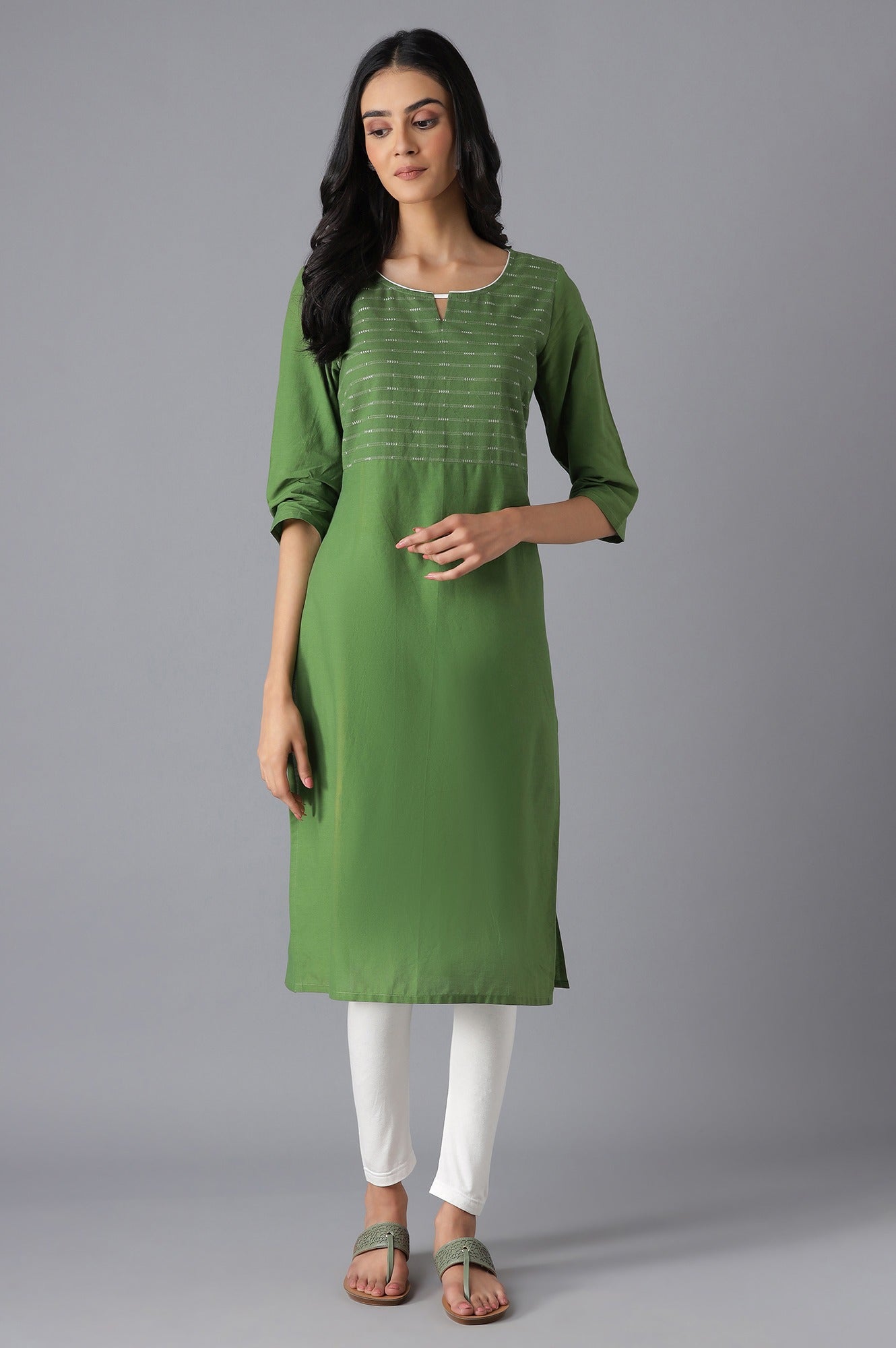 Green Ethnic kurta