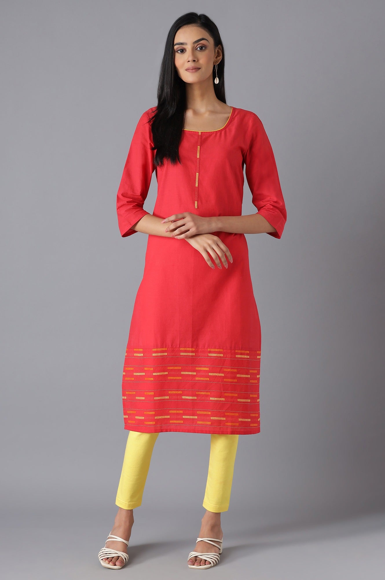 Red Ethnic kurta