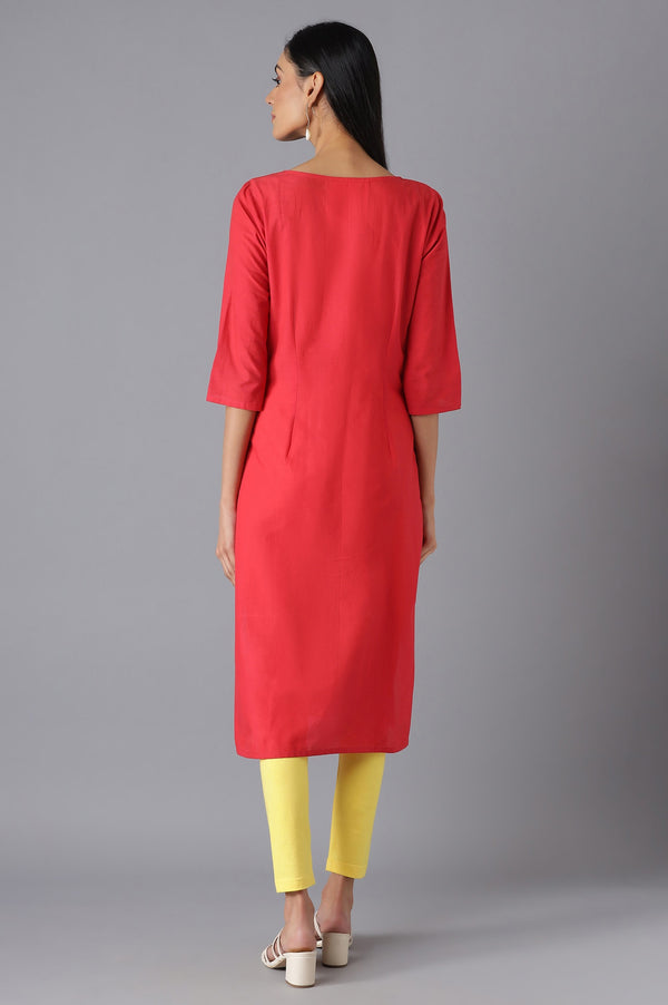 Red Ethnic kurta