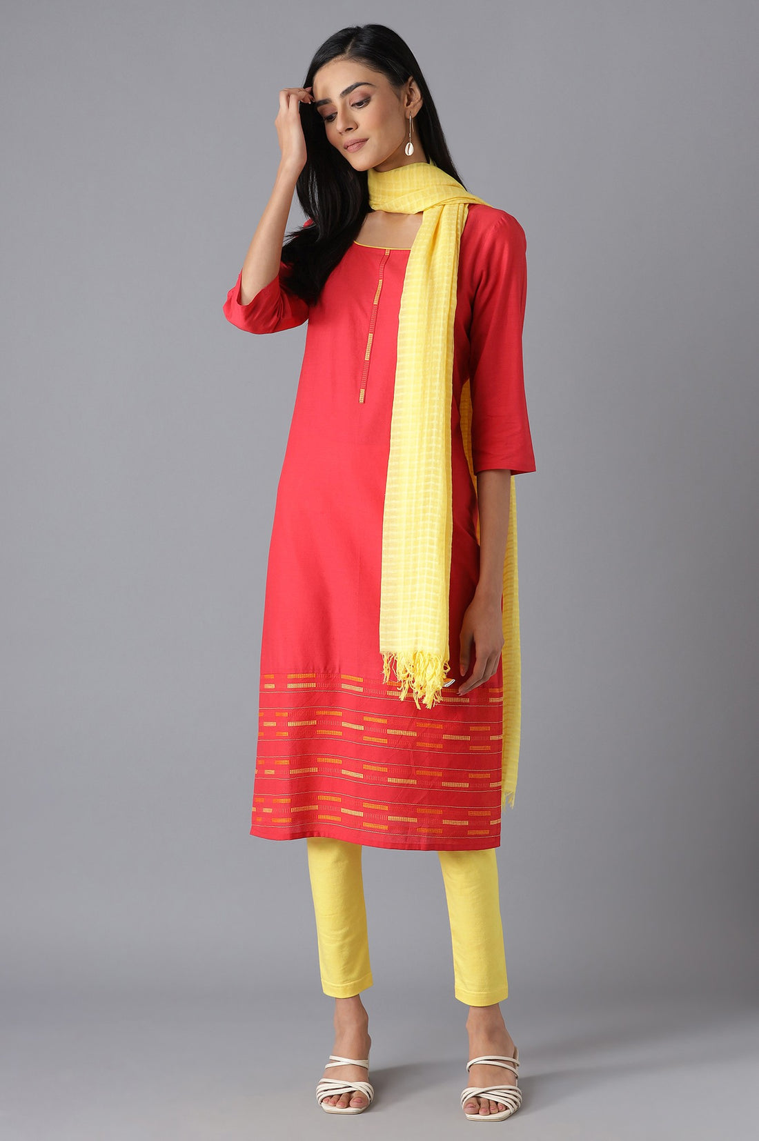 Red Ethnic kurta