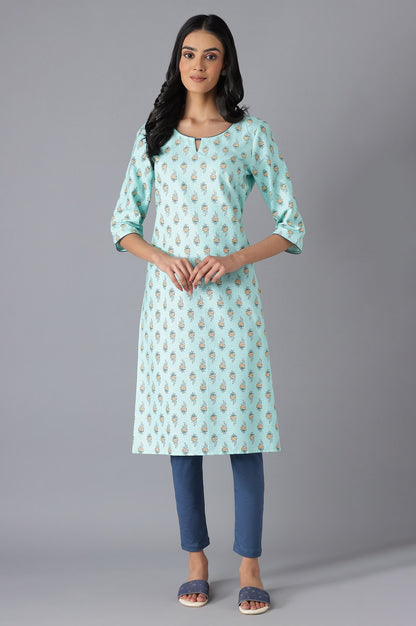 Green Printed kurta