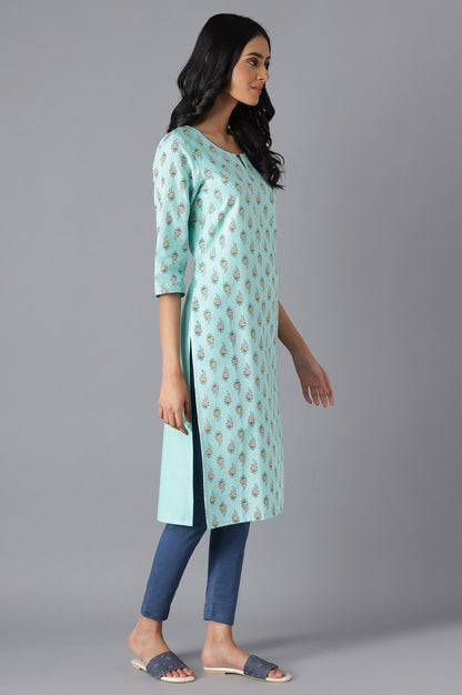 Green Printed kurta