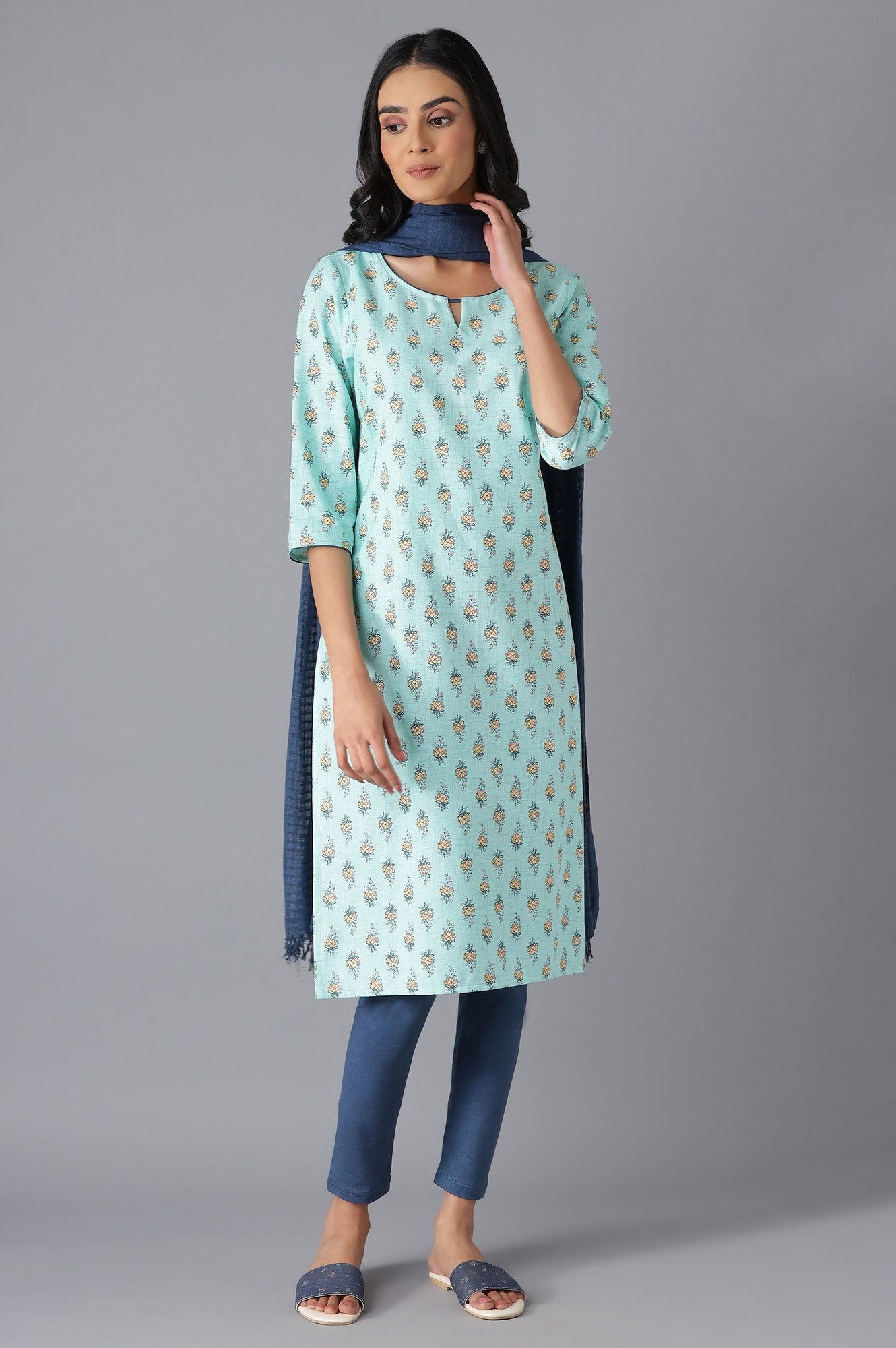 Green Printed kurta